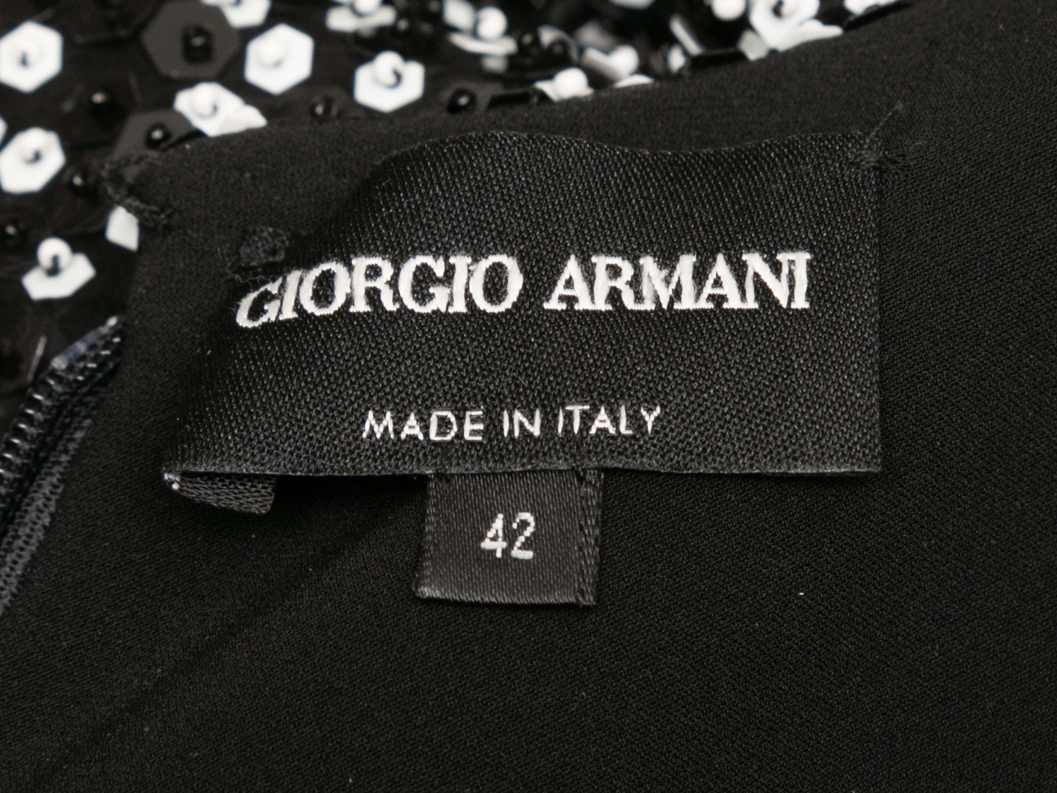 Black & White Giorgio Armani Sequined Bow Dress Size IT 42 For Sale 1