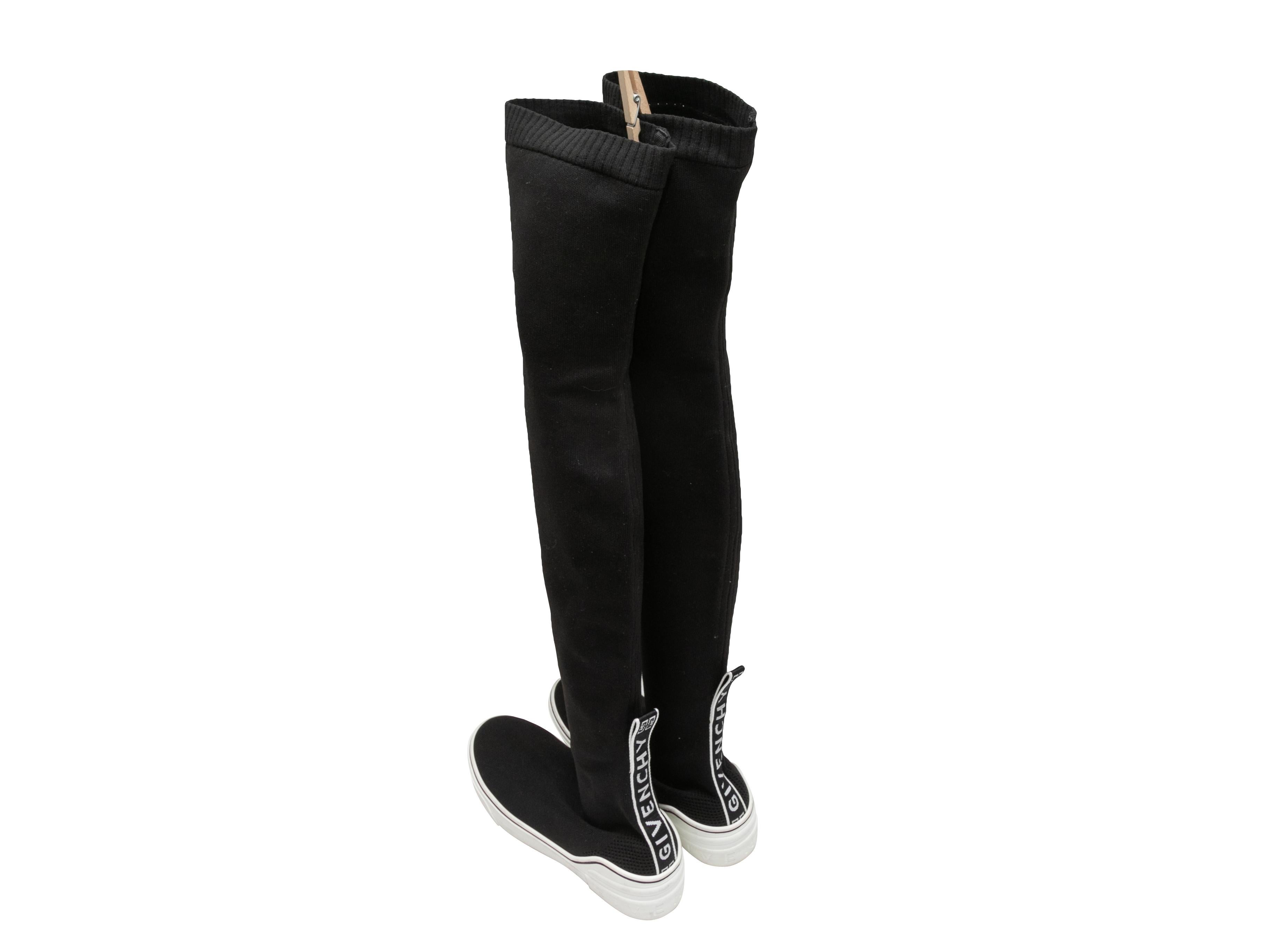 Givenchy - Baskets chaussettes montantes noires et blanches, taille 38,5 Bon état - En vente à New York, NY