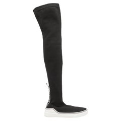 Schwarz-weiße Givenchy Over-The-Knee Sock Turnschuhe mit knielangem Ausschnitt Größe 38,5