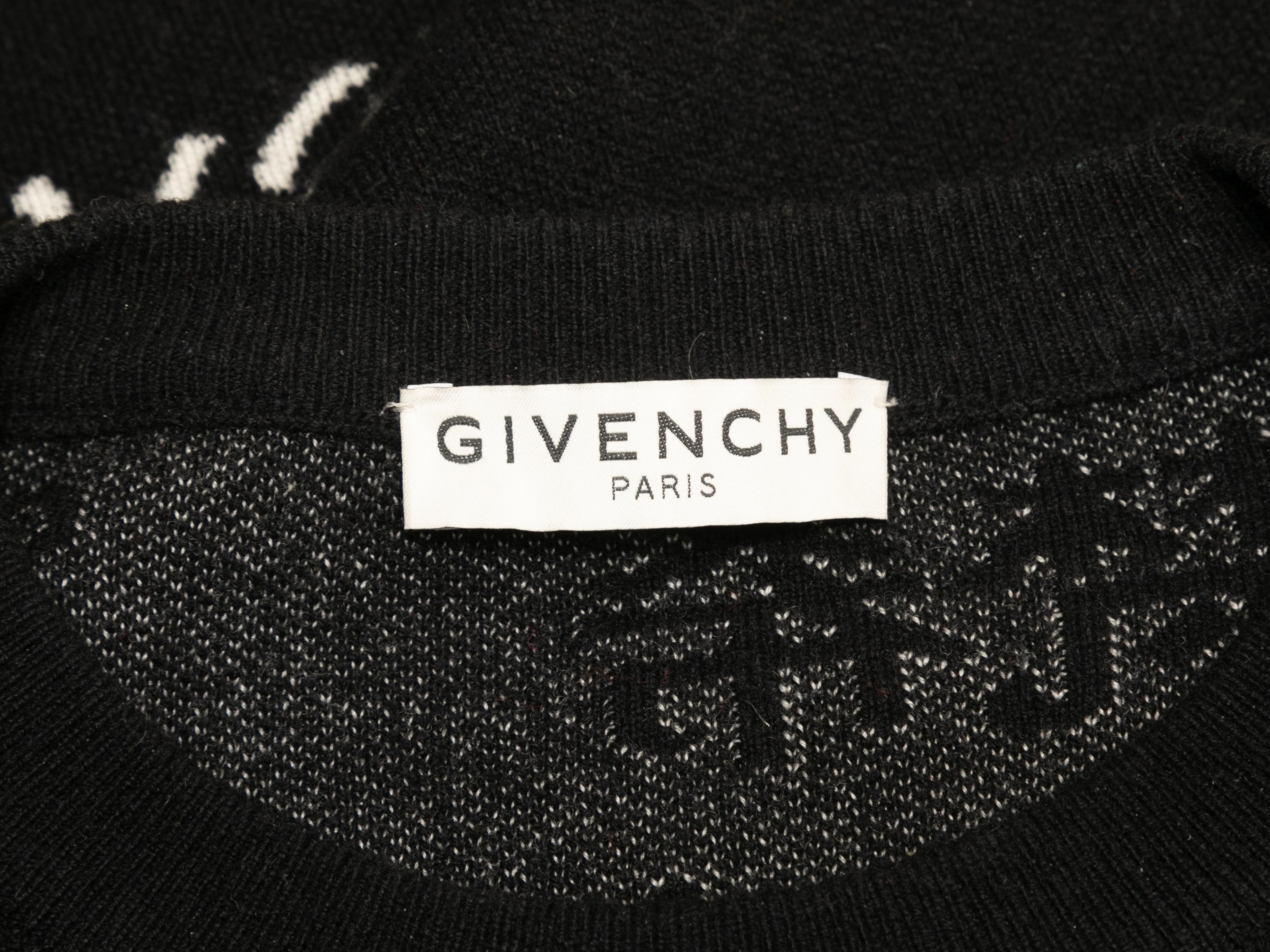 Pull à motifs en laine et cachemire noir et blanc Givenchy Excellent état à New York, NY