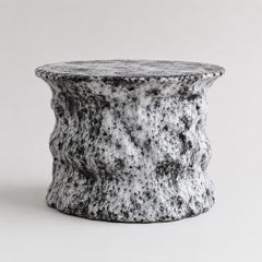 Black & White Glazed Ceramic Side Table by Kerry Hastings Organic Design