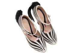 Black & White Gucci Fall 2016 Zebra Mary Jane Pumps