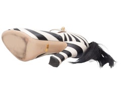 Black & White Gucci Fall 2016 Zebra Mary Jane Pumps Size 36
