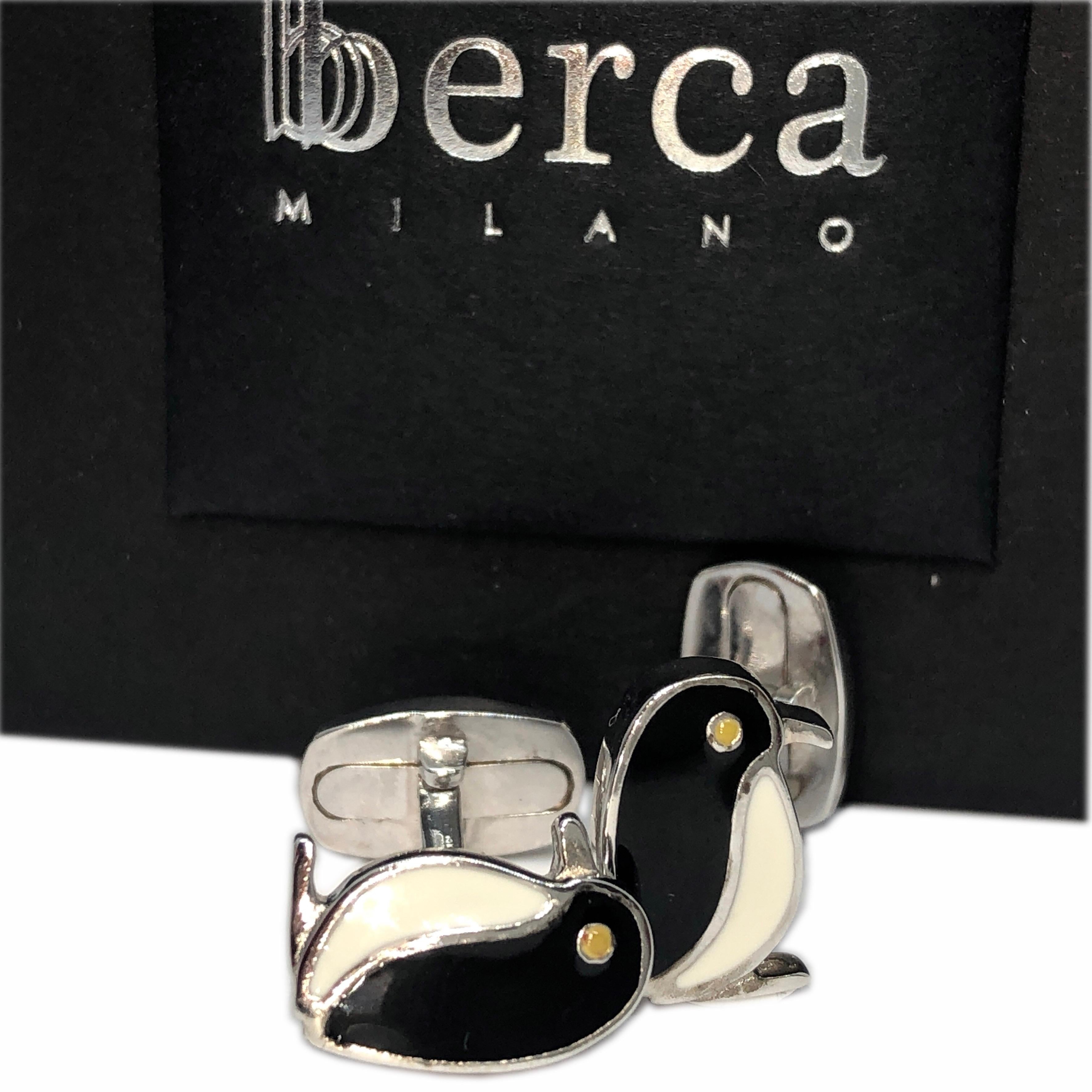 sterling silver penguin cufflinks