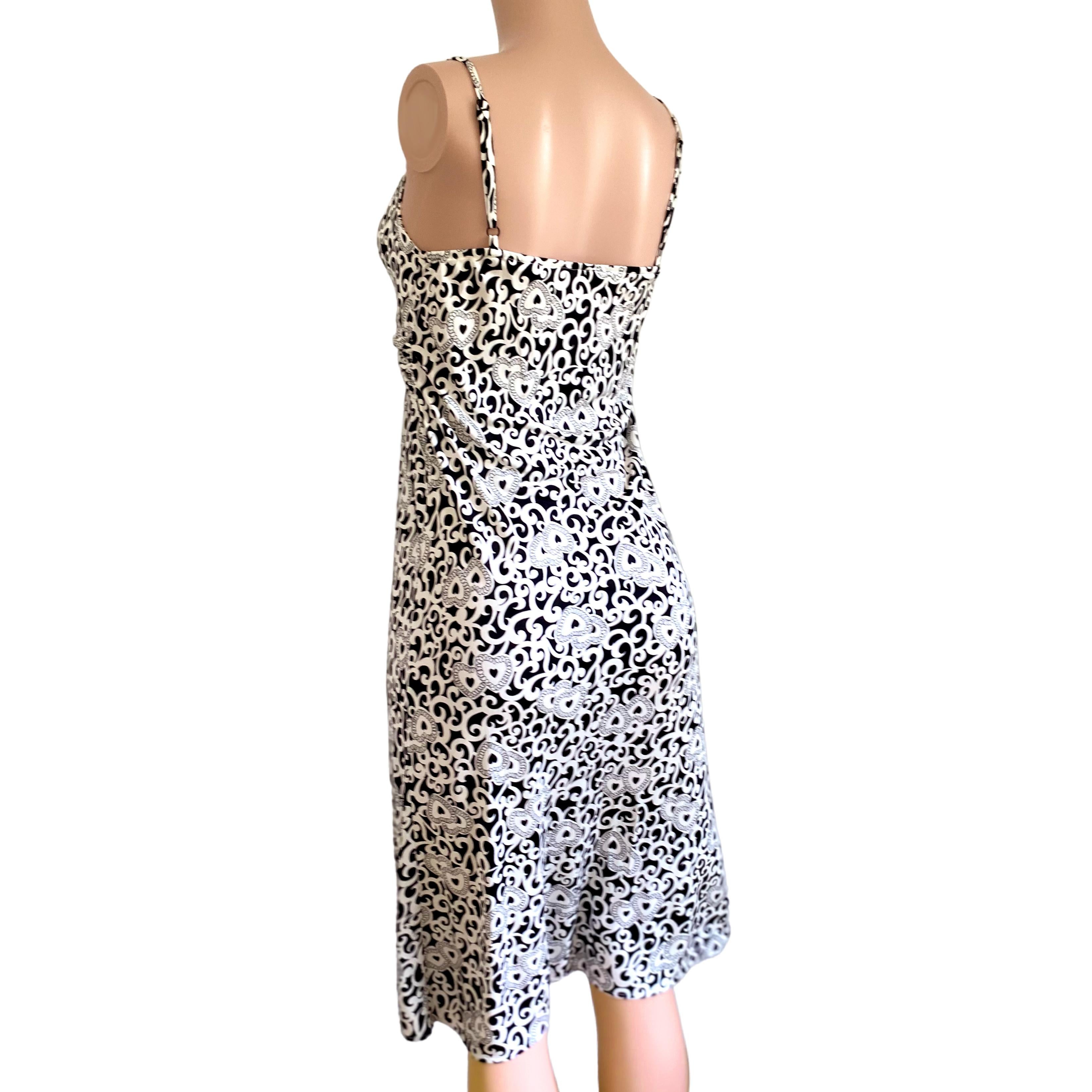 Sweetheart print Silk Jersey Slip Dress Flora Kung NWT In New Condition For Sale In Boston, MA