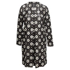 Black & White Huishan Zhang Sequined Guipure Lace Coat Size US 6