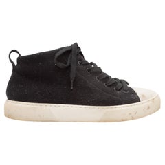 Schwarz-weiße James Perse High-Top-Sneakers aus Wolle