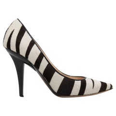 Black & White Jimmy Choo Ponyhair Zebra Print Pumps Size 36