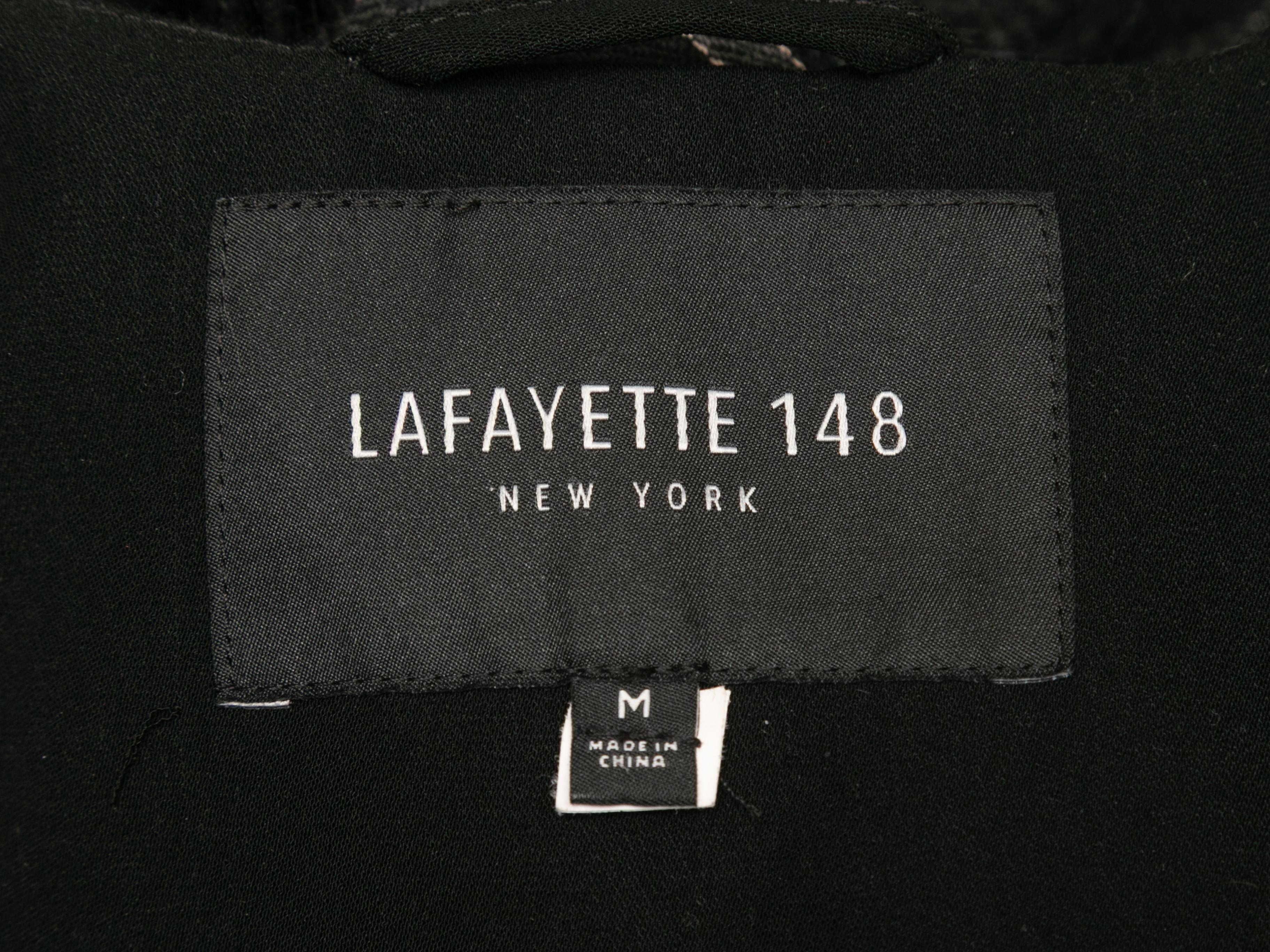 Schwarzer & weißer Lafayette 148 karierter Wollmantel Größe US M im Angebot 1
