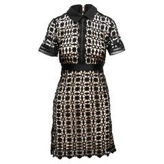 S.S. White Lanvin, abito in seta Guipire con sovrapposizione di pizzo, taglia S.U.