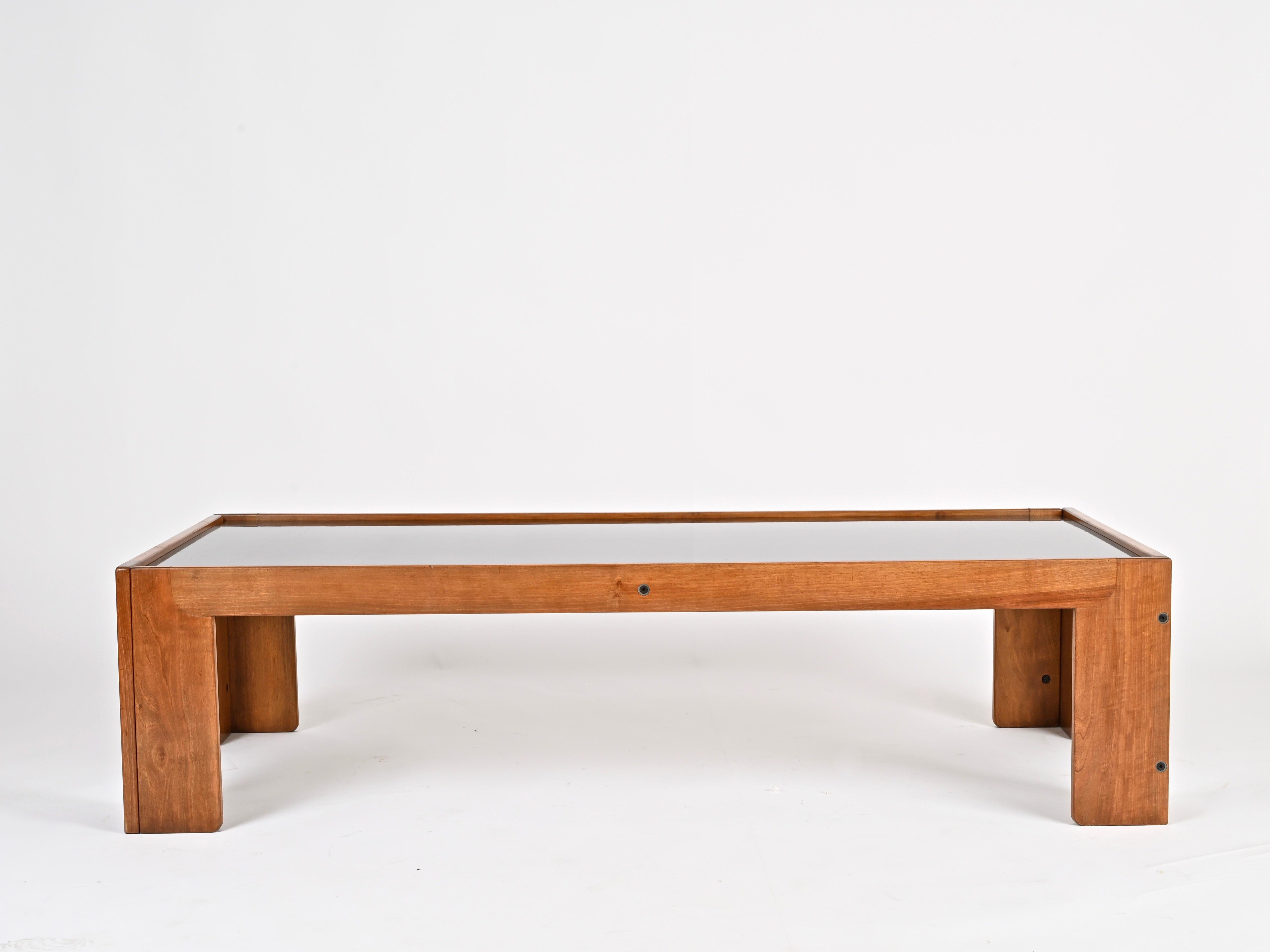 Italian Black & White Large Coffee Table by Afra and Tobia Scarpa for Cassina, Italy 60s For Sale