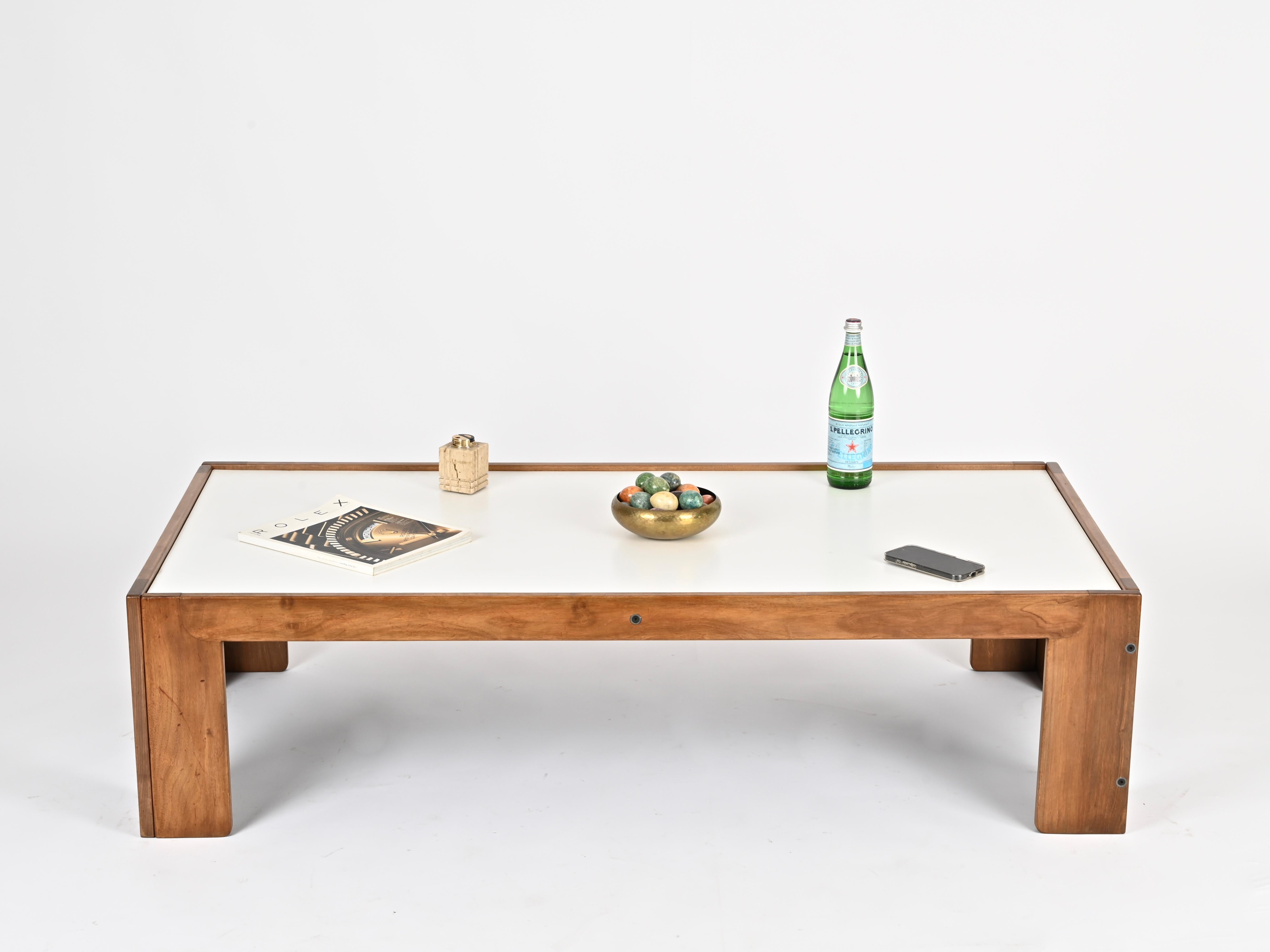 Mid-20th Century Black & White Large Coffee Table by Afra and Tobia Scarpa for Cassina, Italy 60s For Sale