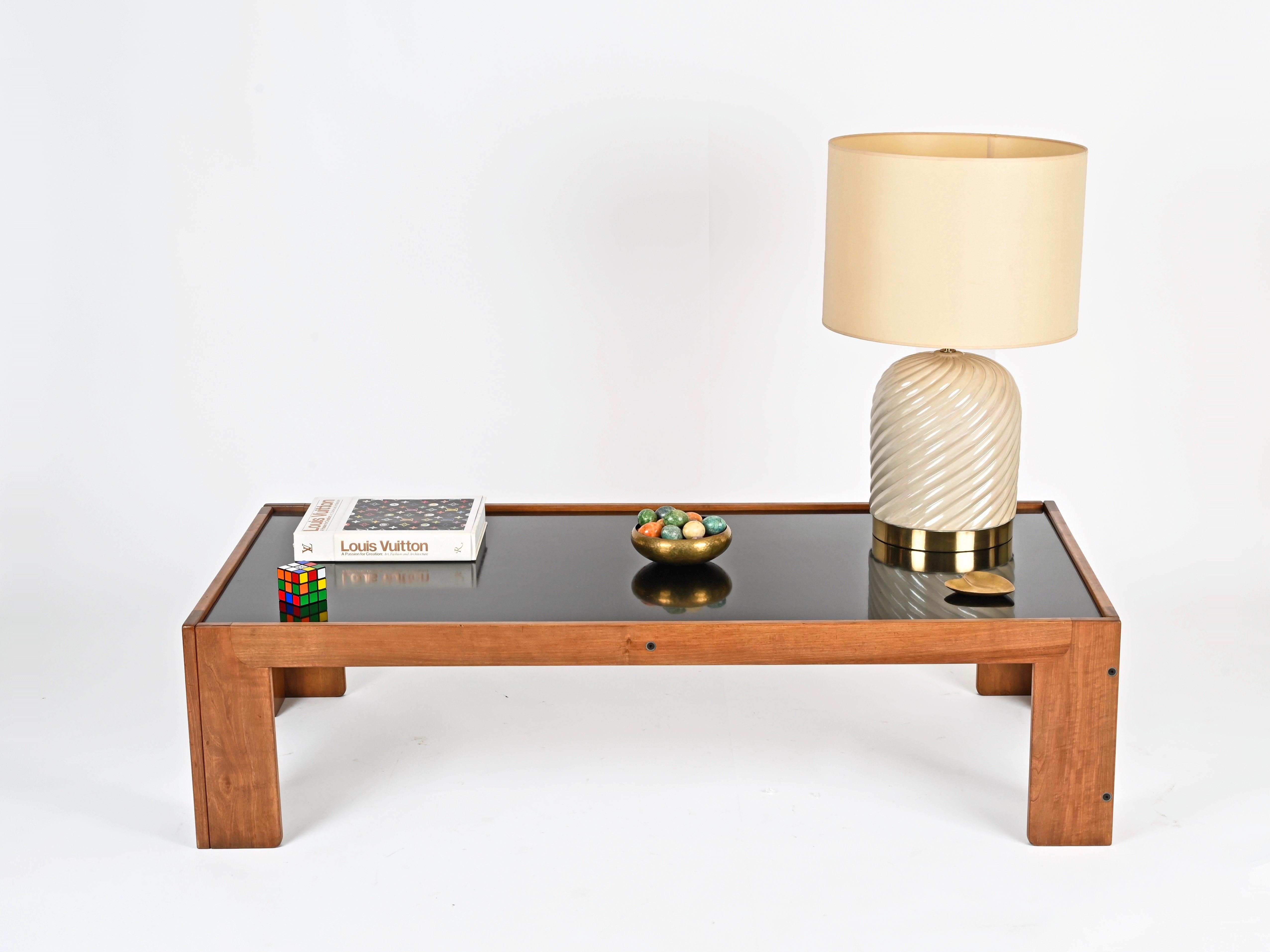 Black & White Large Coffee Table by Afra and Tobia Scarpa for Cassina, Italy 60s For Sale 1