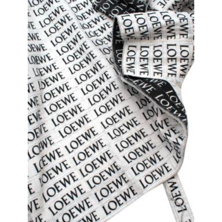 Black & White Logo Print Open-Back Cotton Blouse For Sale 3