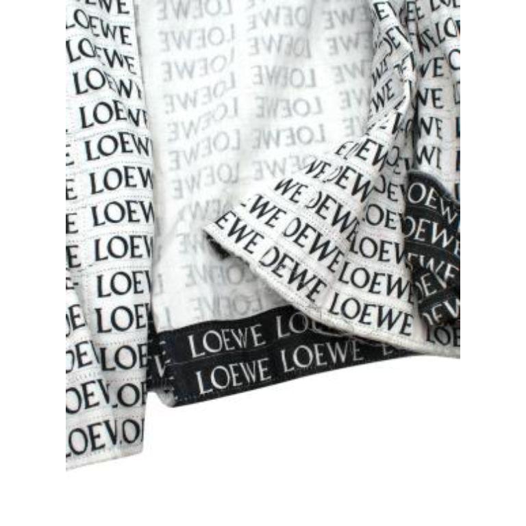 Black & White Logo Print Open-Back Cotton Blouse For Sale 1