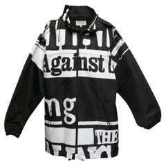 Parka negra y blanca con estampado de texto gráfico Maison Margiela Talla EU 36