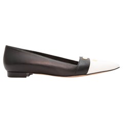 Black & White Manolo Blahnik Color Block Pointed-Toe Flats Size 38