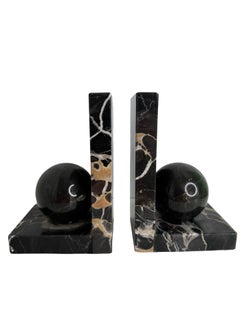 Black & White Marble Bookends Vintage German 1960s