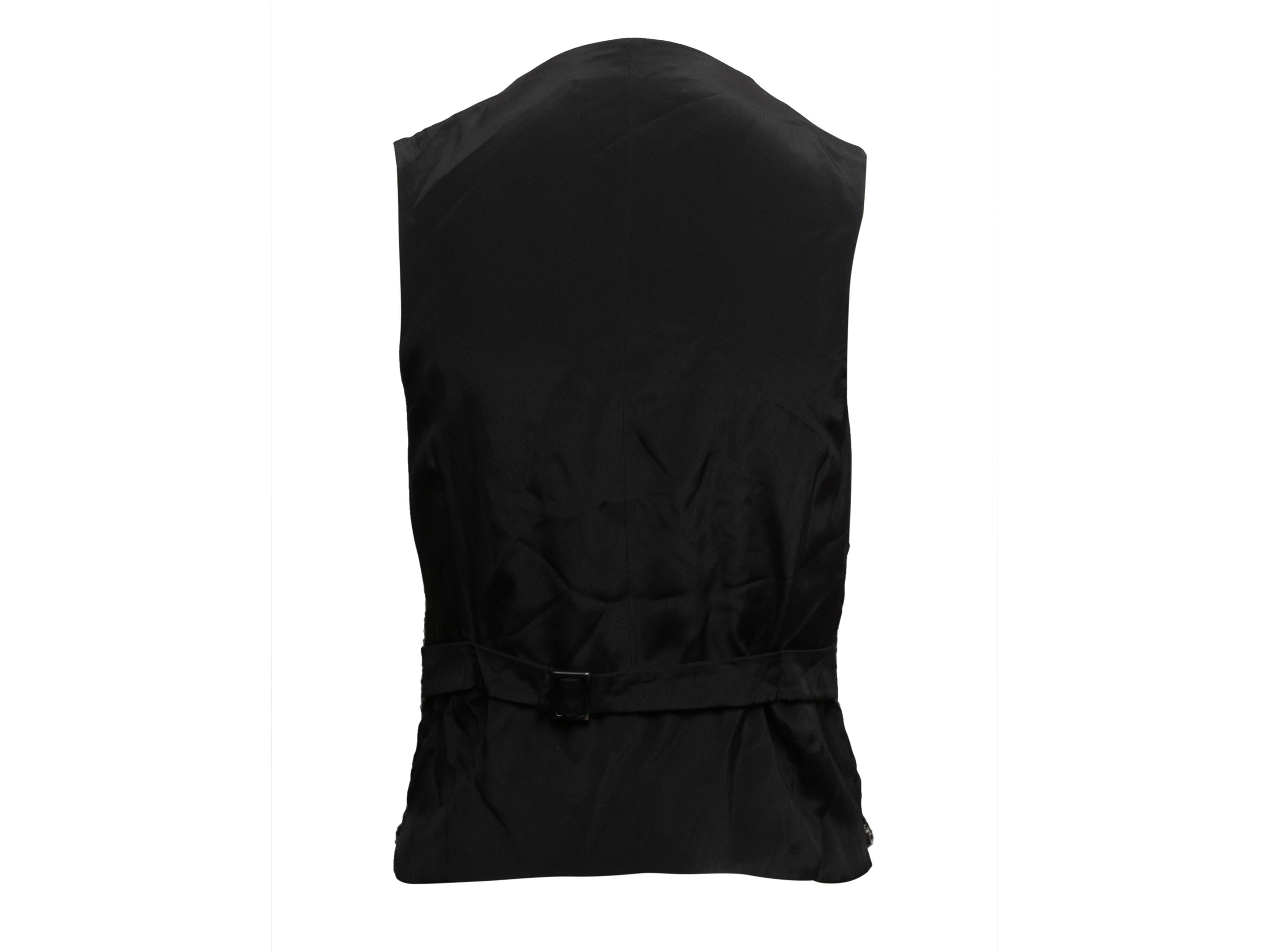 Nero Gilet Max Mara in pied-de-poule di lana vergine in bianco e nero taglia IT 38 in vendita