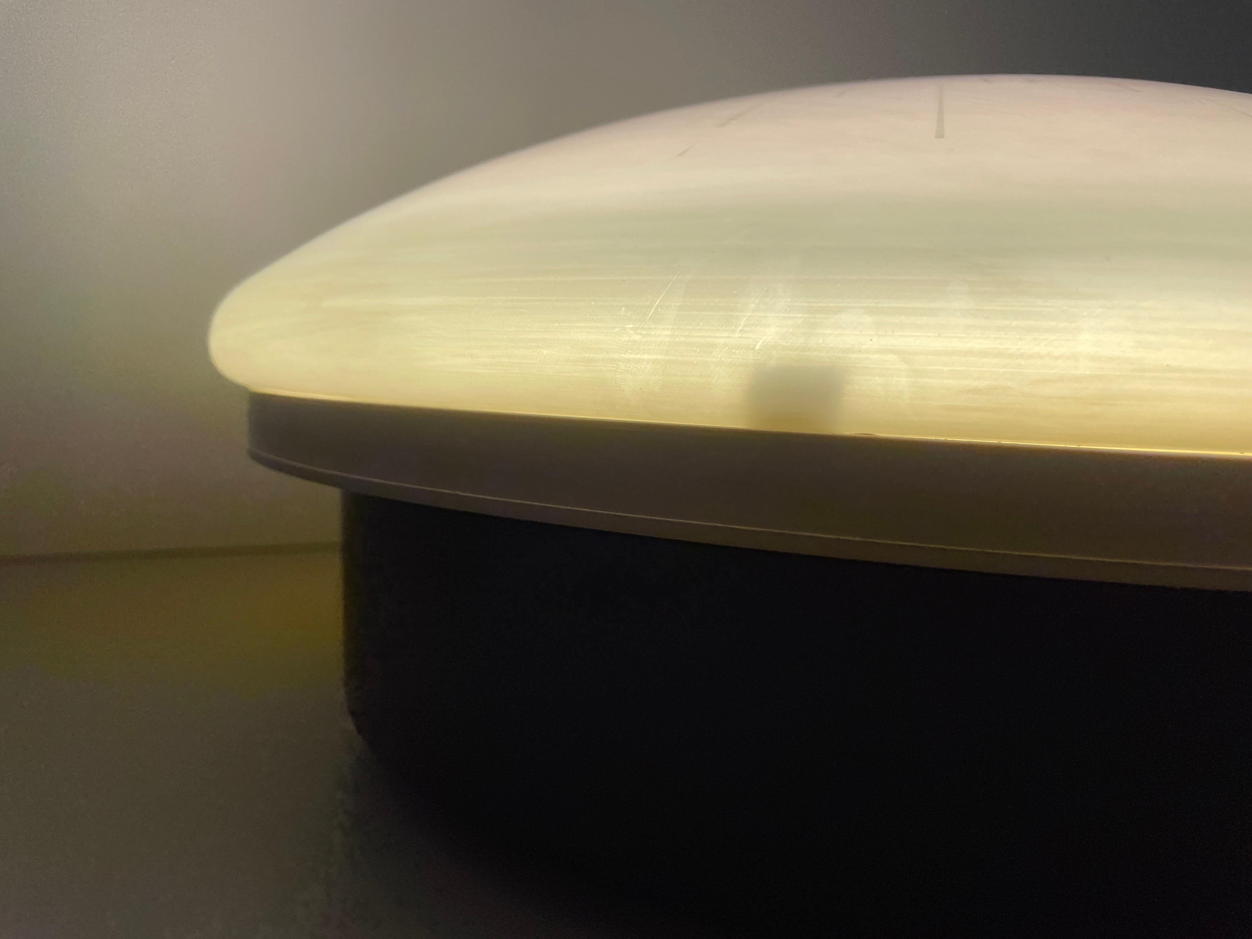 Black-white Metal Body and Plexiglass Mushroom Flush Mount, 1960s, Italy For Sale 5