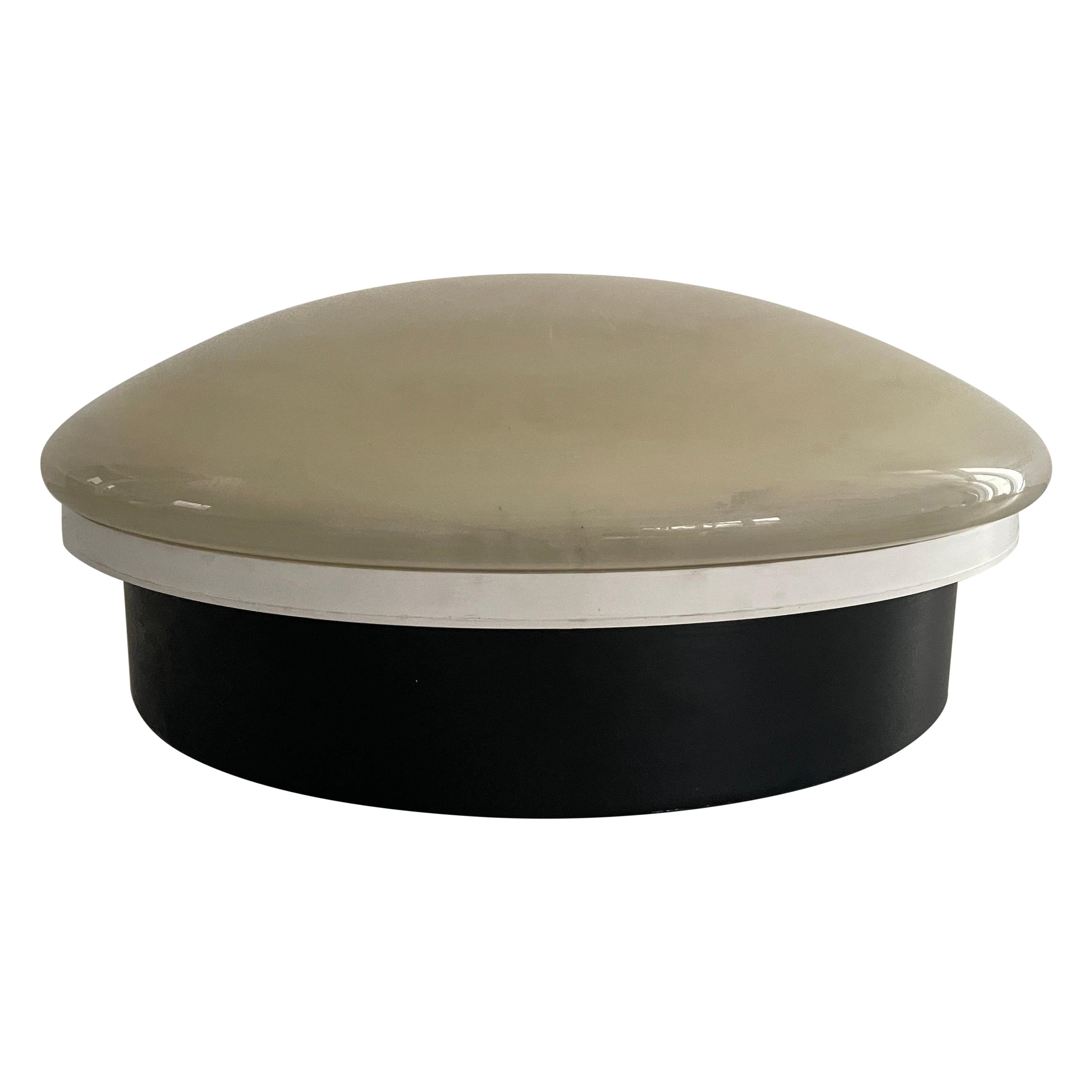 Corpo in metallo e plexiglass bianco-nero, montatura ad incasso a fungo, 1960, Italia in vendita