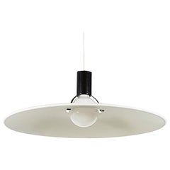 Lampada a sospensione in metallo bianco e nero Mod. 2133, G. Sarfatti for Arteluce Flos, anni '70