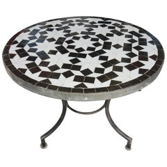 Black & White Moroccan Mosaic Side Table = Mar 1