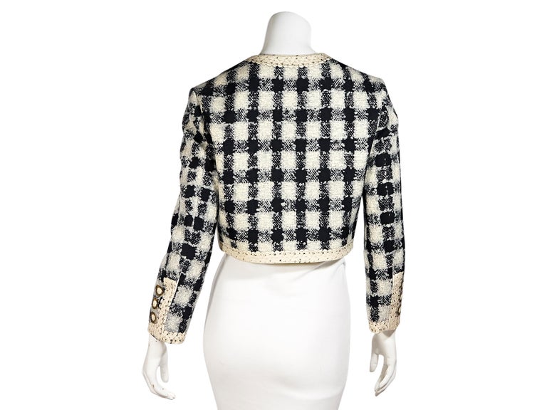 Black and White Moschino Couture Cropped Jacket For Sale at 1stDibs