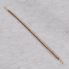 3.94 Ct Black & White Diamond Three-Row Multi-Band 14K Yellow Gold Bracelet