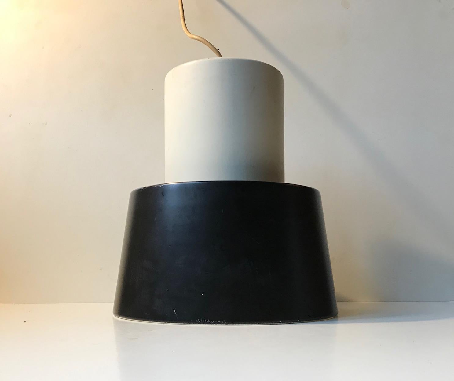 Danish Black & White Nyboderpendel Ceiling Lamp by Svend Aage Petersen & Louis Poulsen For Sale