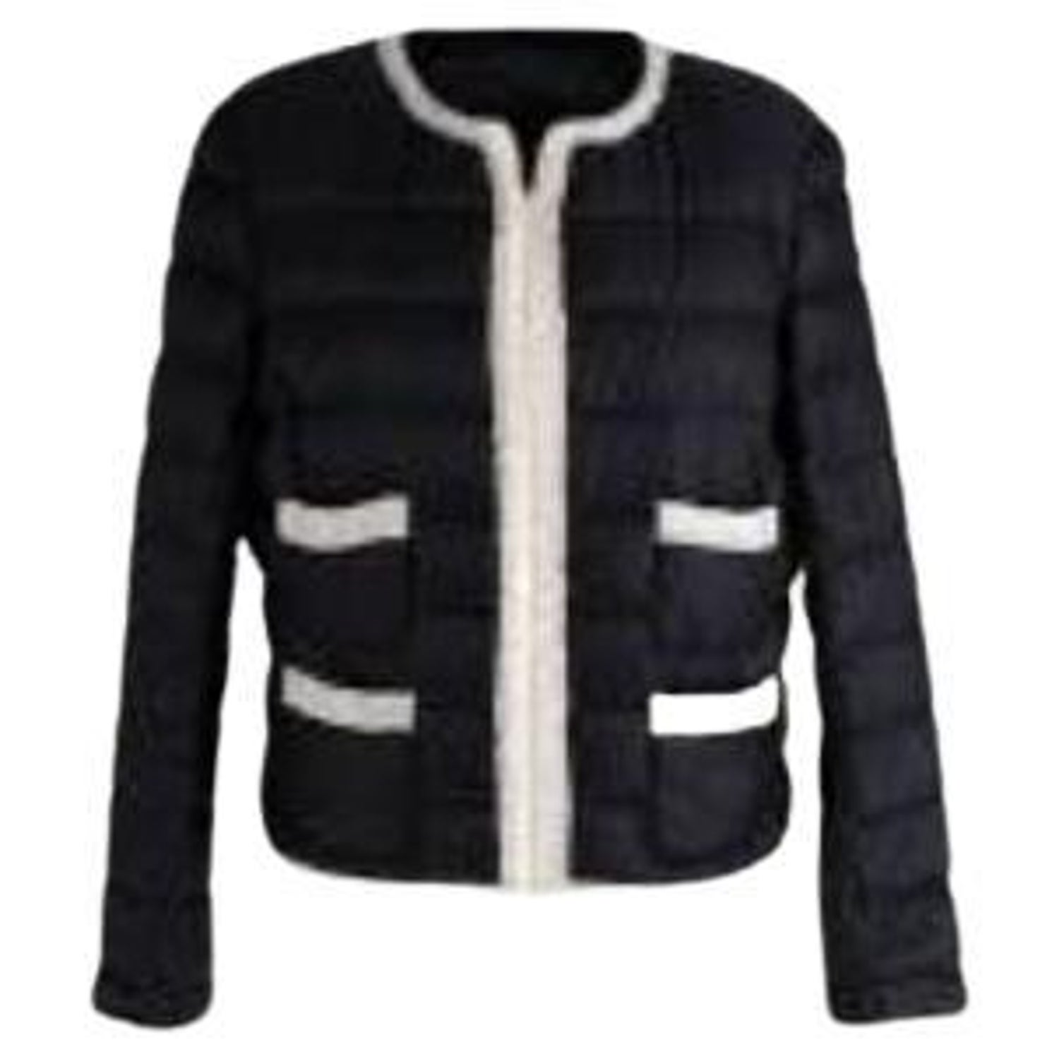 black and white nylon padded Flavienne jacket For Sale at 1stDibs