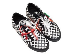 Black & White Off-White Checkerboard Low-Top Sneakers Size 38