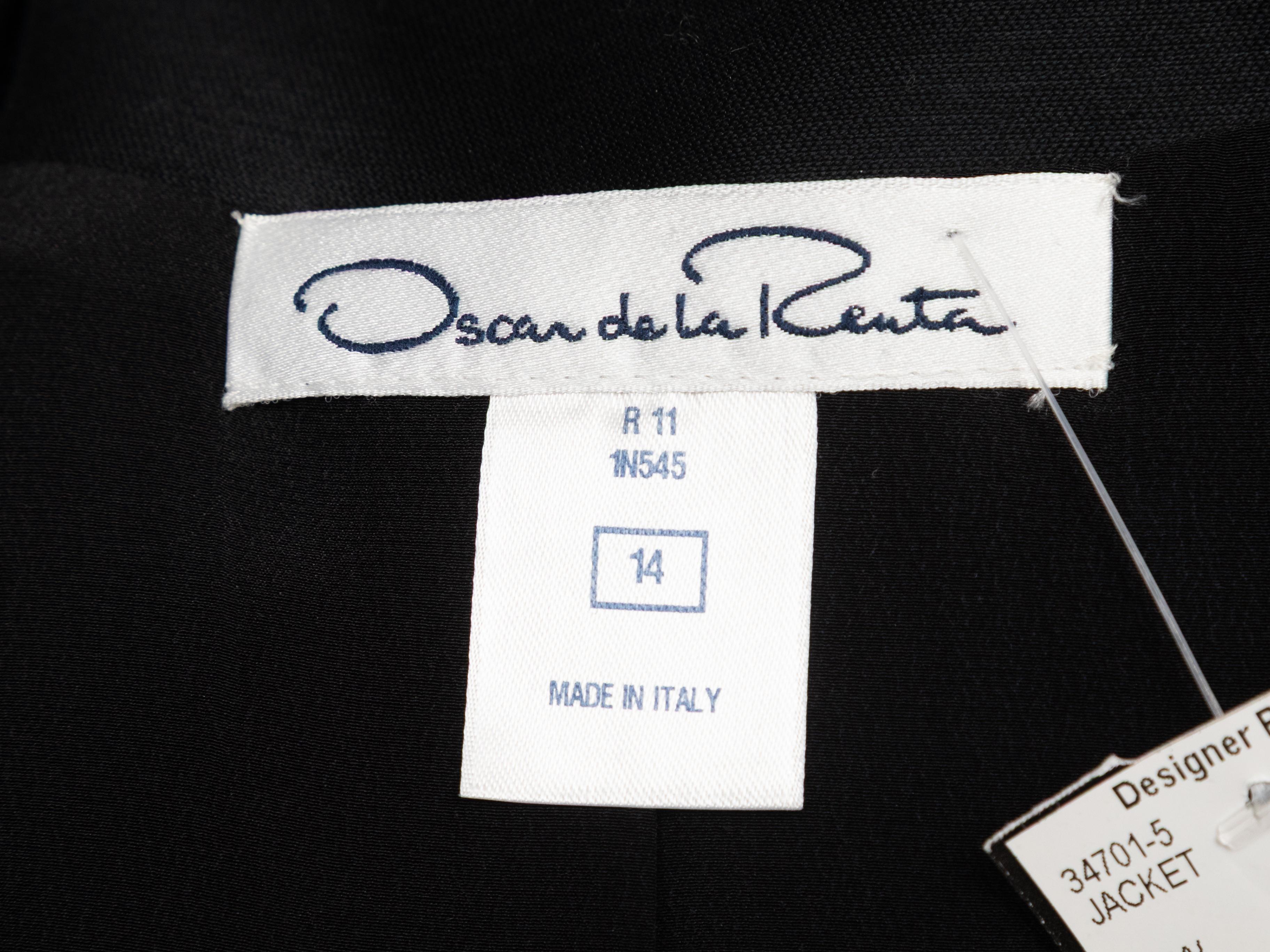 Schwarz-weiße Oscar De La Renta Strukturierte Jacke Größe US 14 im Angebot 2