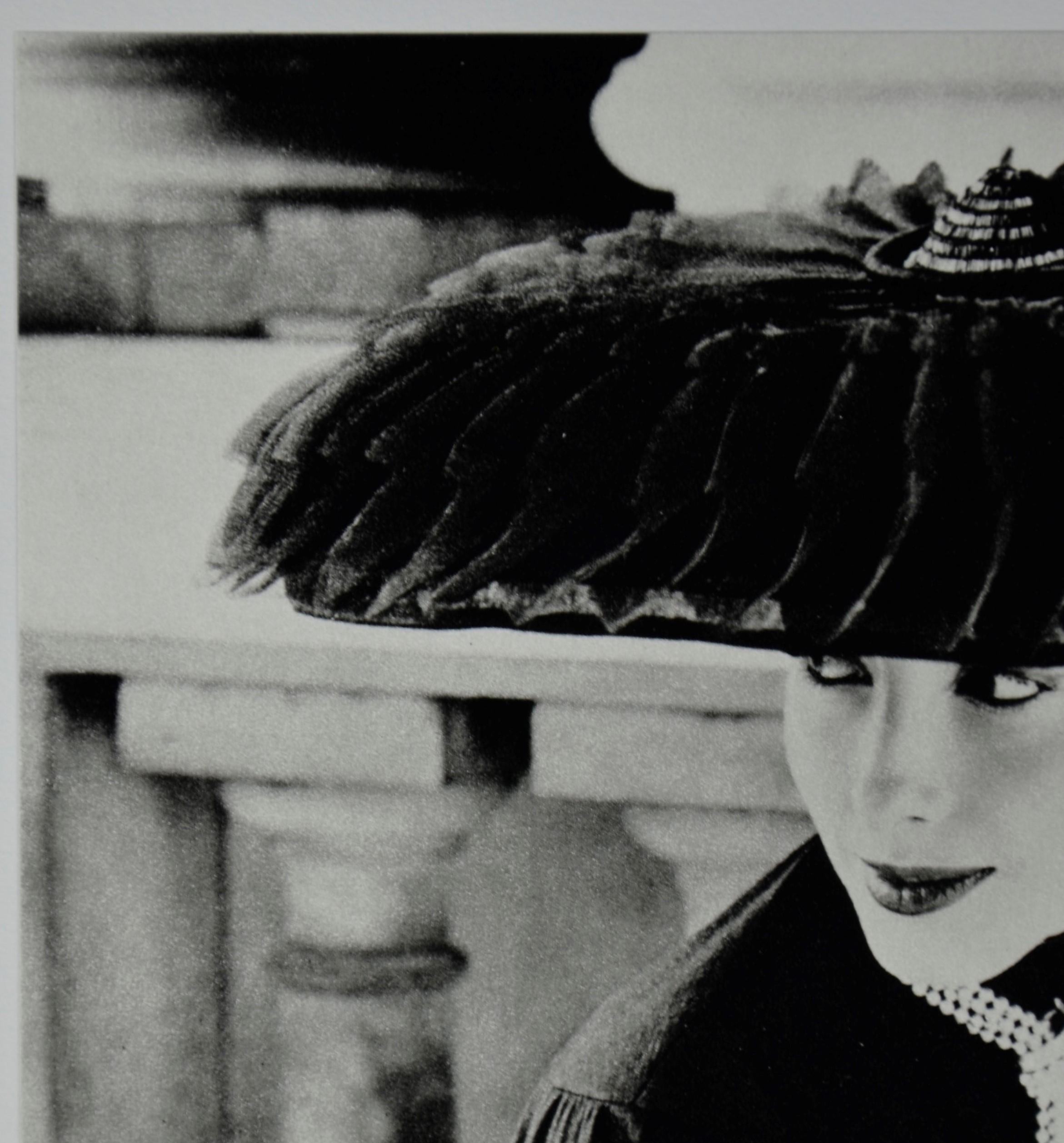 Black & White Photo Norman Parkinson “Legroux Soeurs Hat” 1952 Sheet-Fed Gravure For Sale 3