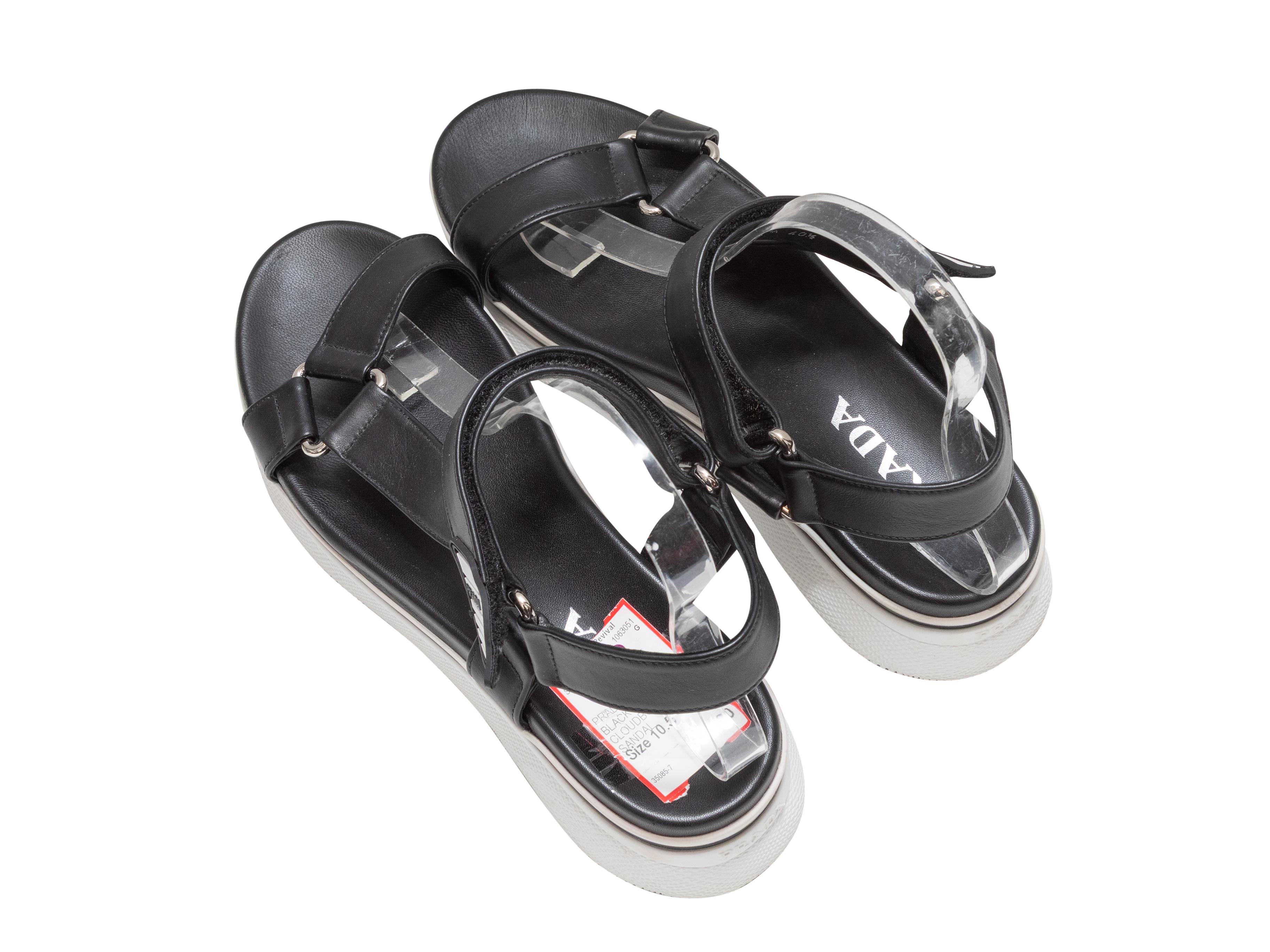 Sandalias blancas y negras Prada Cloudburst Talla 40.5 Gris en venta