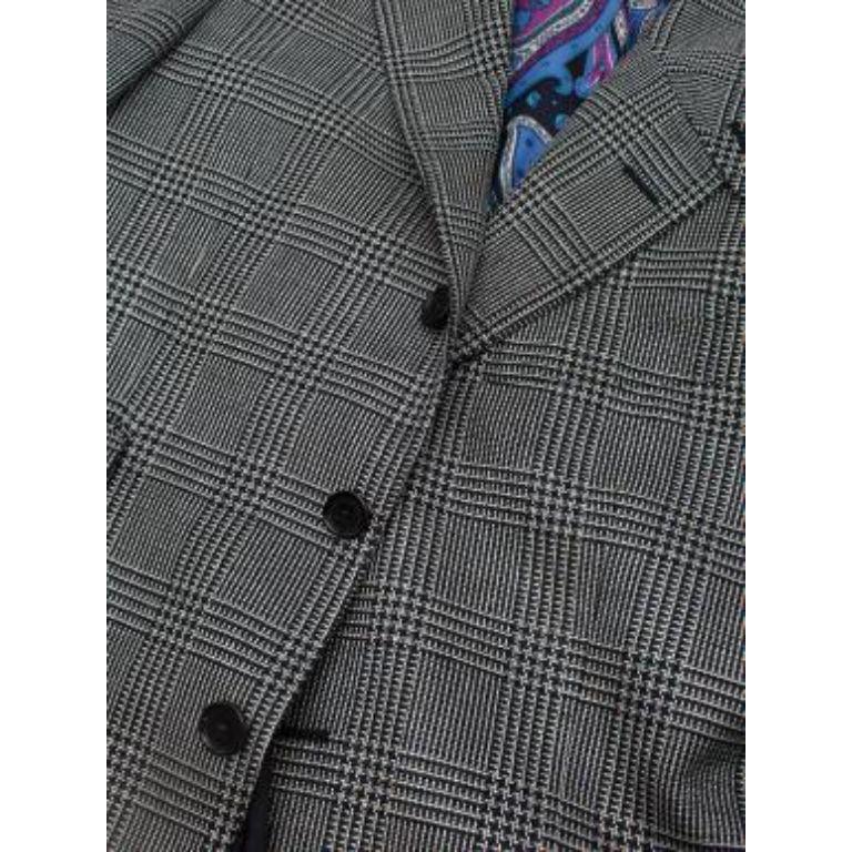 Black & White Prince of Wales Checked Blazer For Sale 5