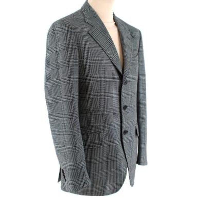 Black & White Prince of Wales Checked Blazer In Good Condition For Sale In London, GB