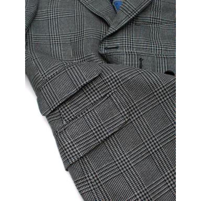 Men's Black & White Prince of Wales Checked Blazer For Sale