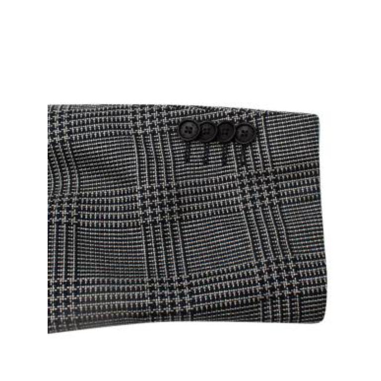 Black & White Prince of Wales Checked Blazer For Sale 4