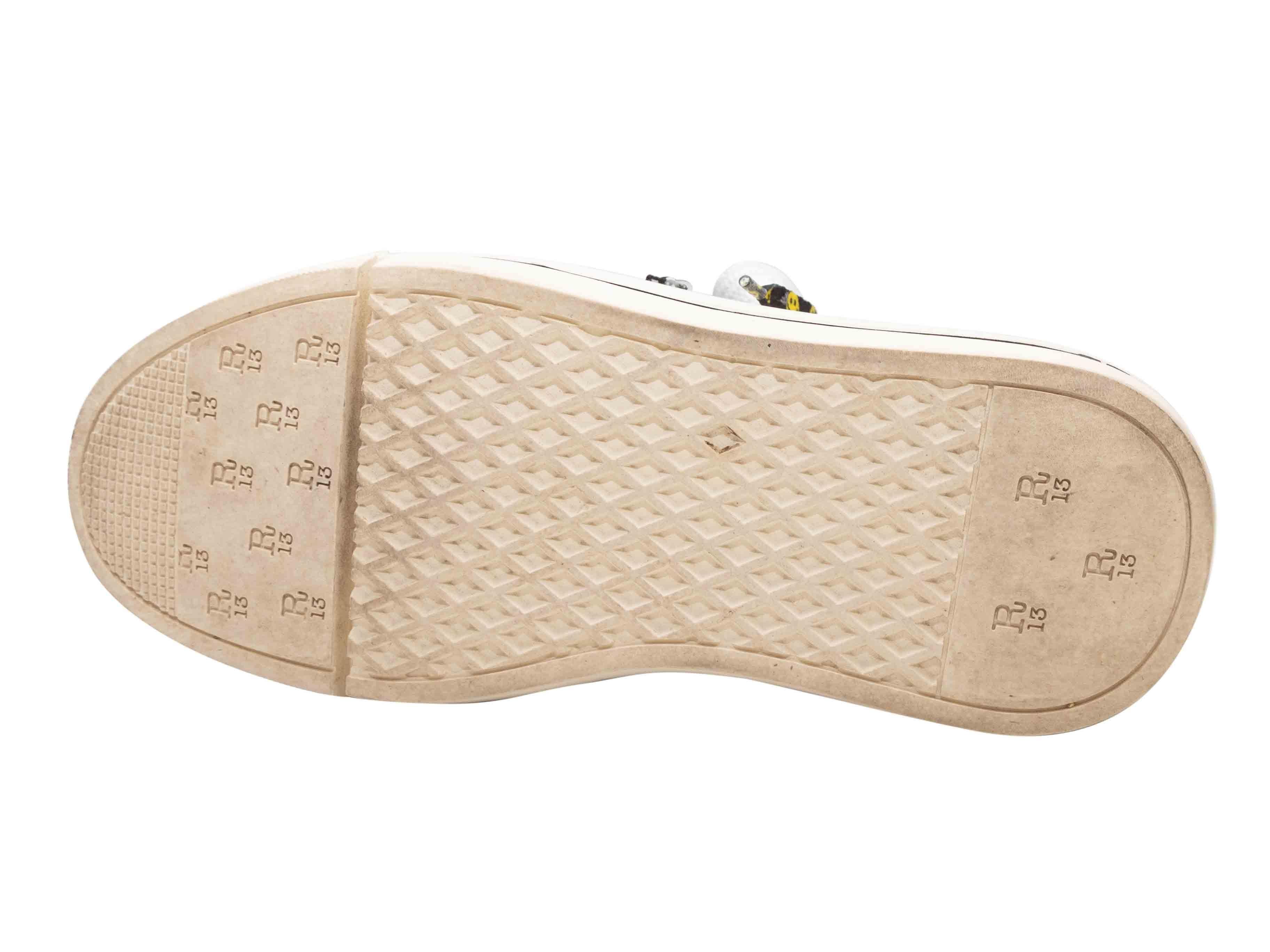 Donna Scarpe da ginnastica alte con piattaforma R13 in bianco e nero taglia 38 in vendita