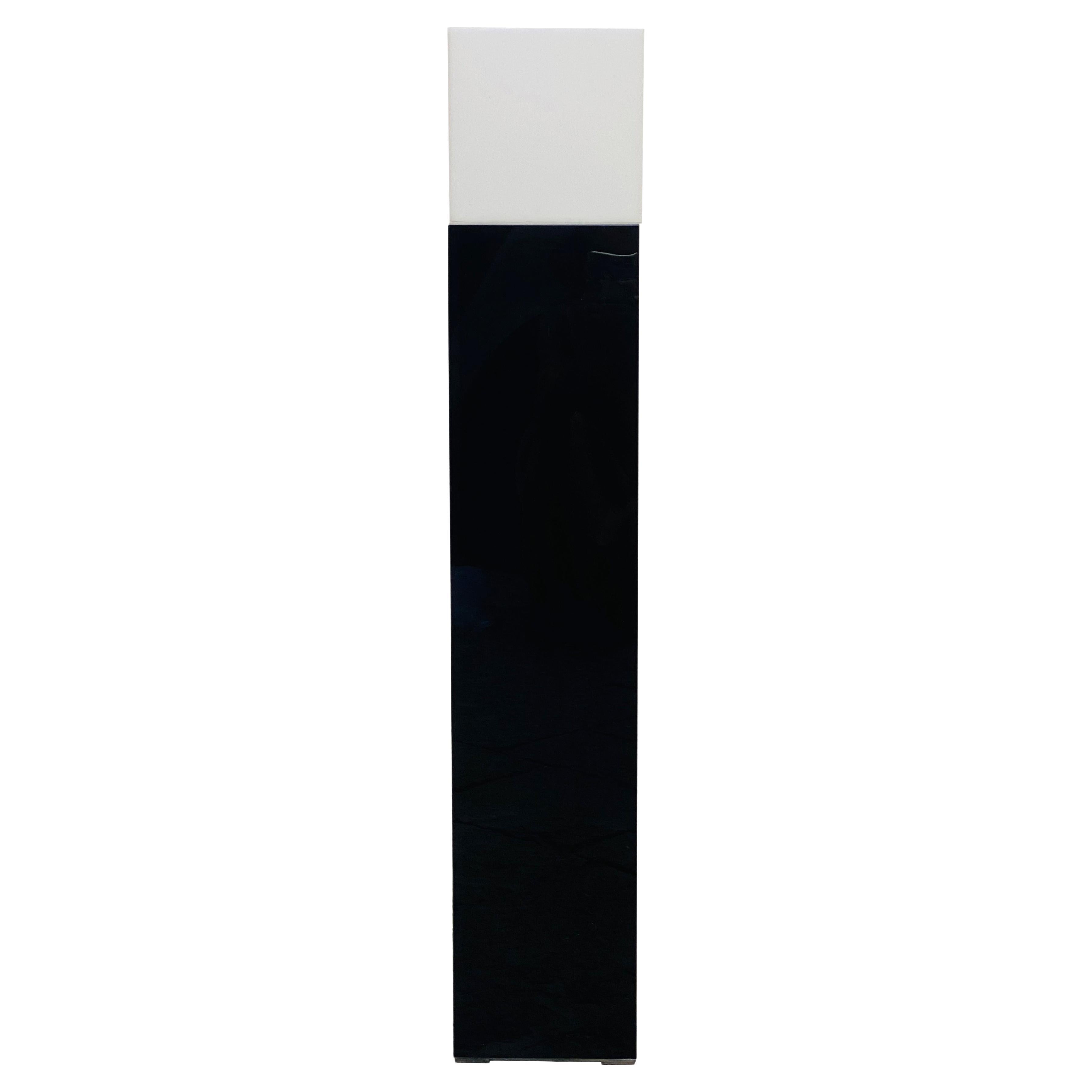 Black & White Resin Parallelepiped Floor Lamp, Italy 1980s