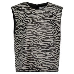 Black & White Sequin Zebra Pattern Sleeveless Top Size XL