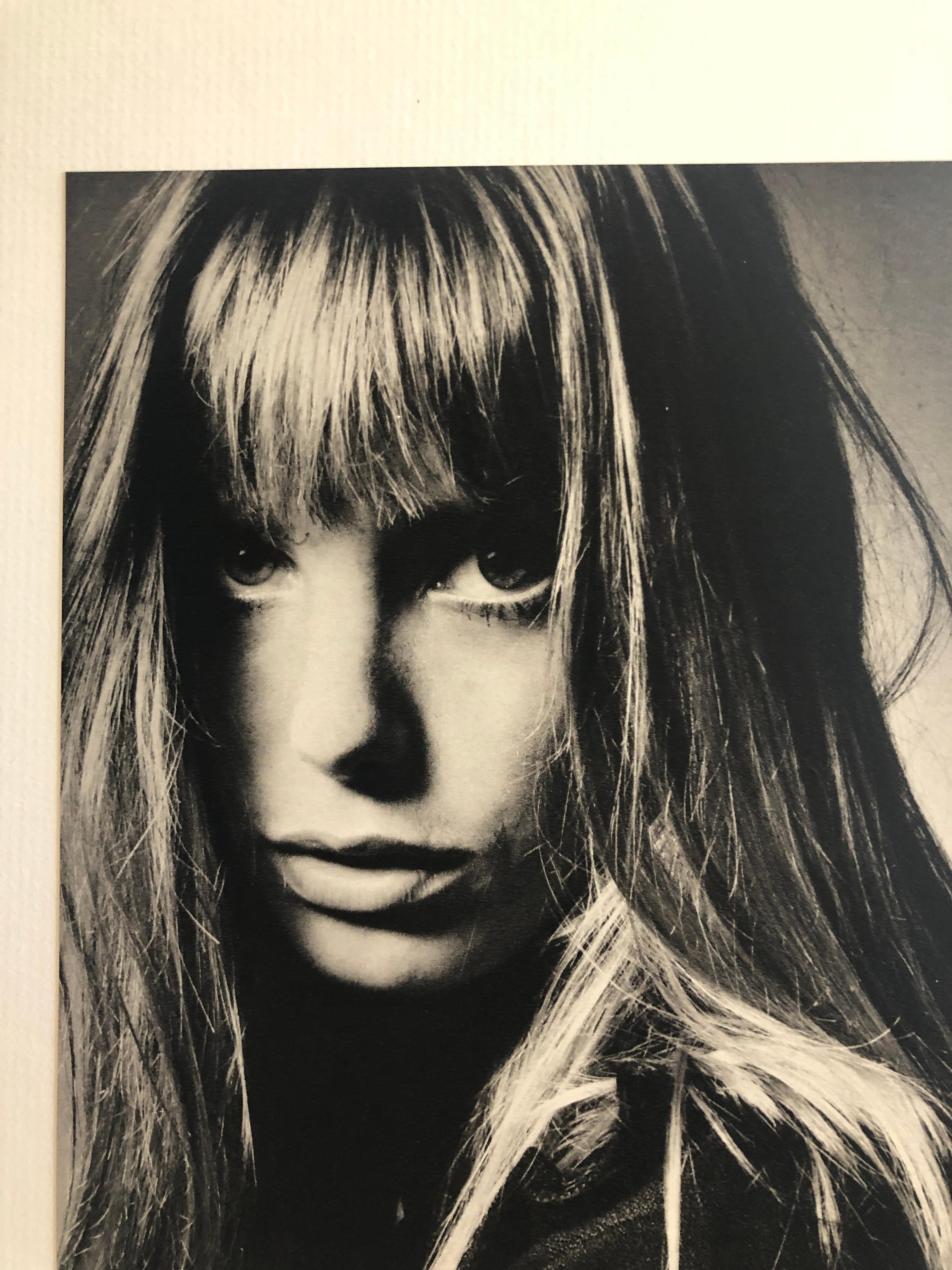 Black and White Sheet Fed Gravure Photo by Jeanloup Sieff of Jane Birkin, 1968 In Good Condition For Sale In Houston, TX