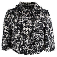 Black & White Short Tweed Jacket- IT 42