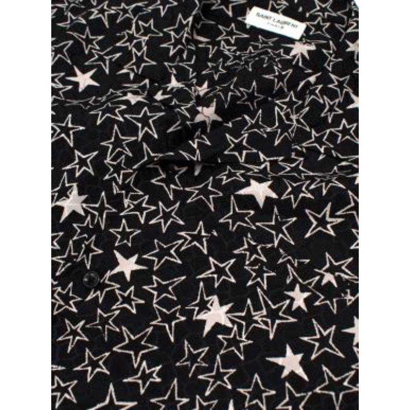 Seidenhemd mit Sternenmuster in Schwarz und Weiß im Angebot 2