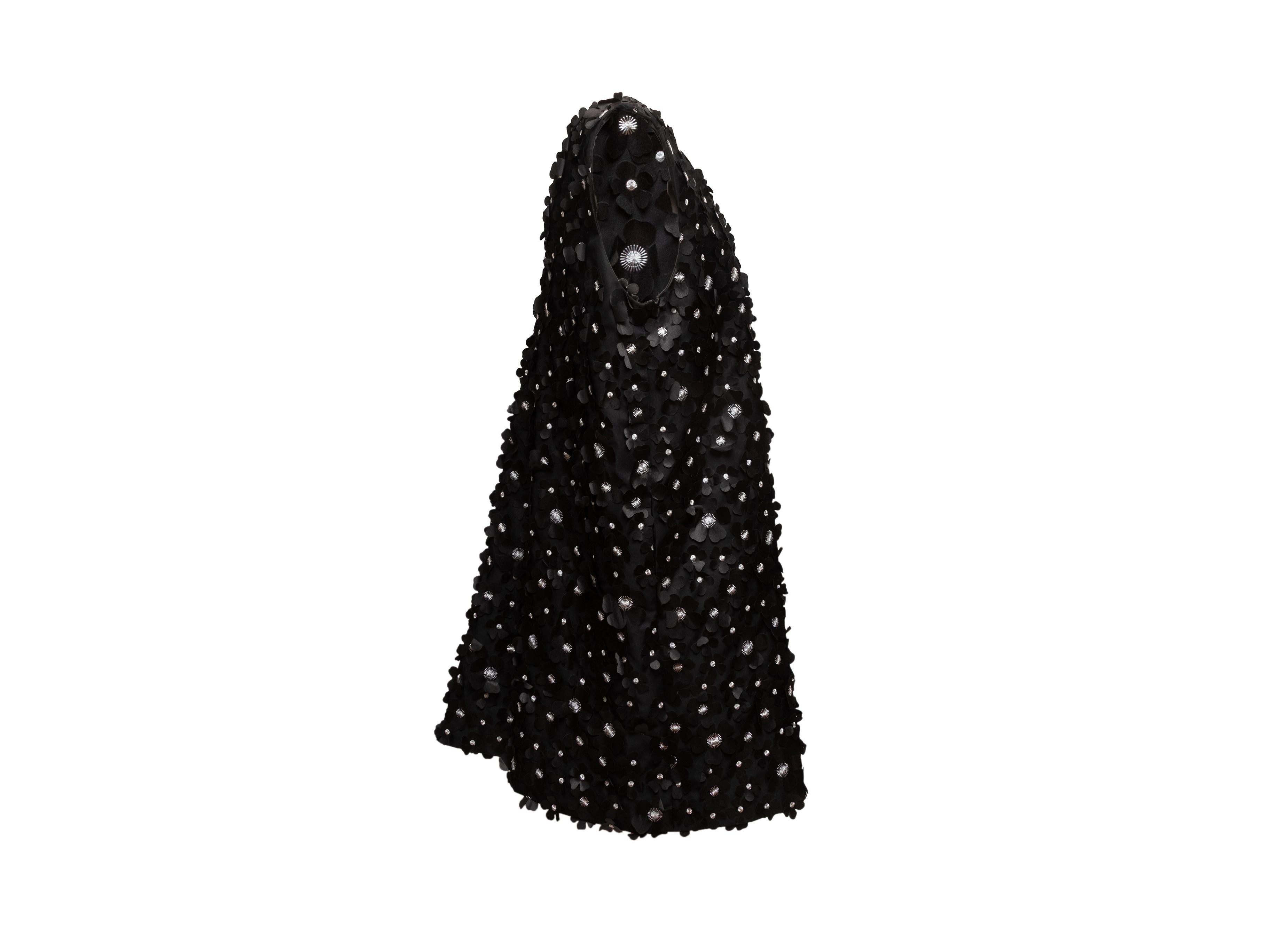 Mini Vestido Aplique Floral Blanco y Negro Stine Goya Talla US M en venta 1