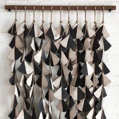 Black and White Stoneware Shell Curtain by MQuan Studio