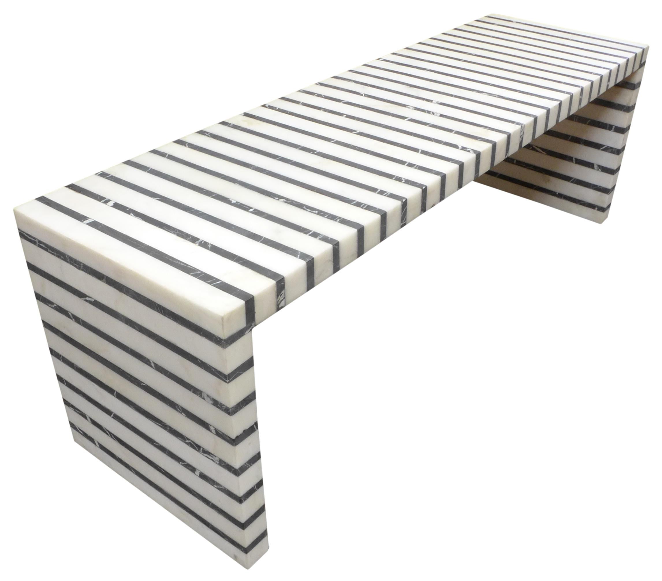 black and white striped coffee table
