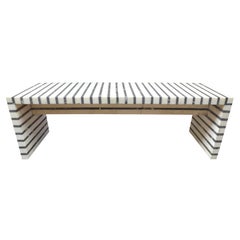 Black & White Striped Marble Coffee Table