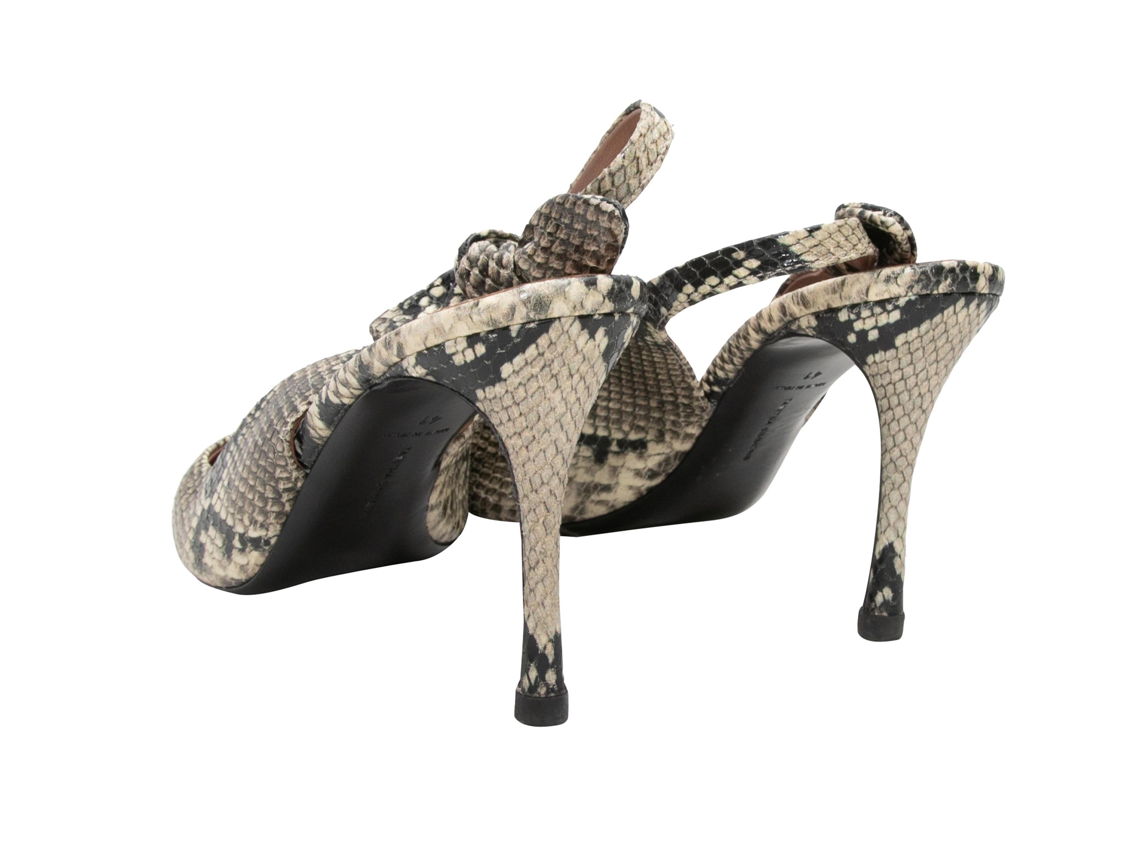 Schwarz-weiß Tabitha Simmons Python spitz zulaufende Slingbacks in Schwarz & Weiß Größe 41 im Zustand „Gut“ im Angebot in New York, NY